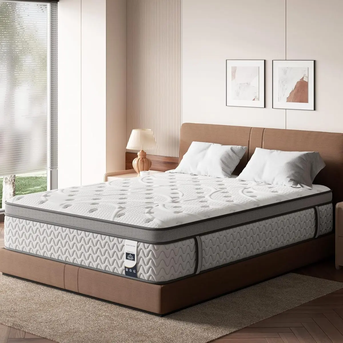 10 Inch Twin Hybrid Mattresses for Back Pain, Extra Lumbar & Shoulder Support, Smooth Cooling Tech Fabric, Fiberglass-Free & No Odor On-Site