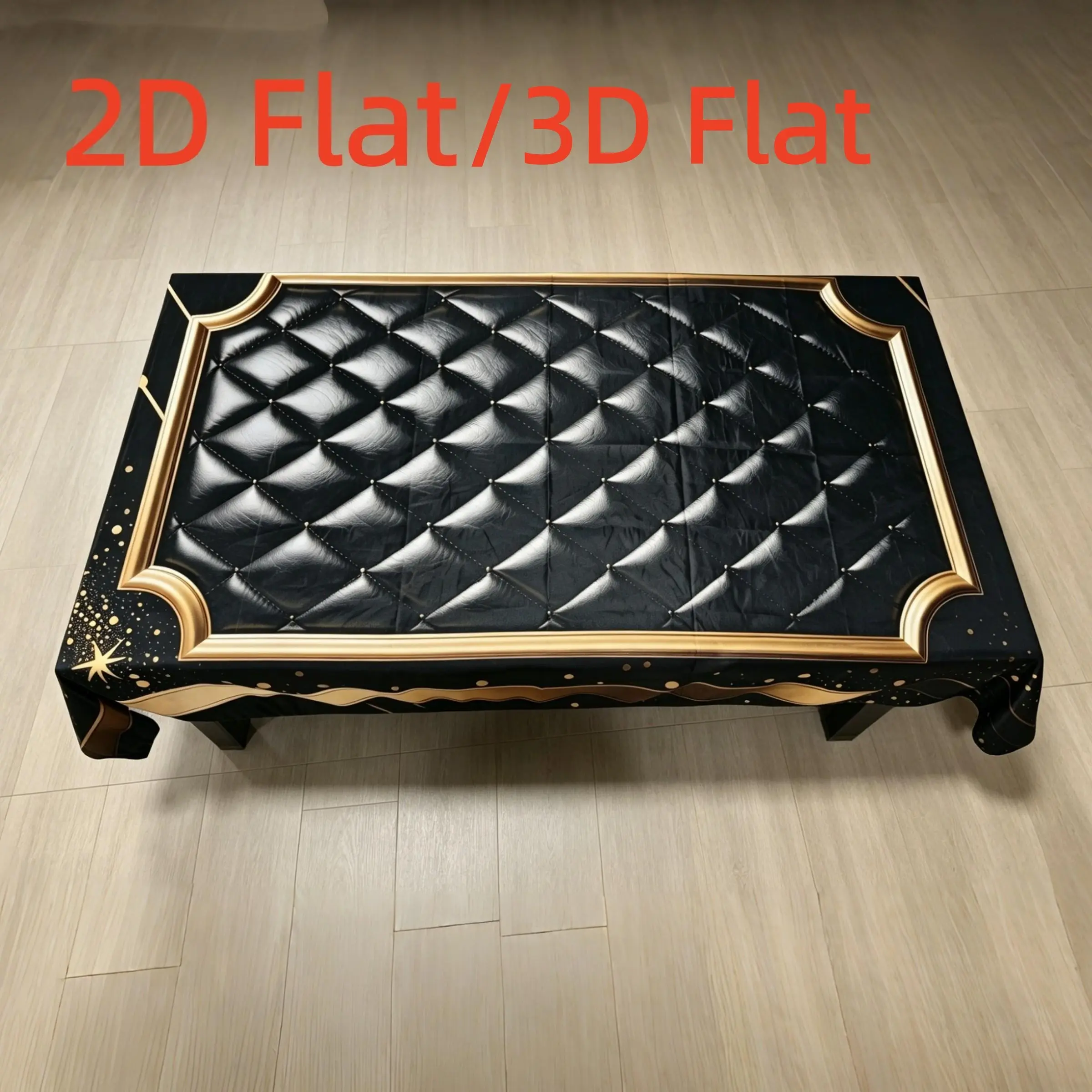 5/7pcs Black & Gold Tablecloth & Chair Cover Set Retro luxury combo for home, indoor/outdoor, hotel decor. Durable fabric, easy-install chair covers, all-season celebration decor.