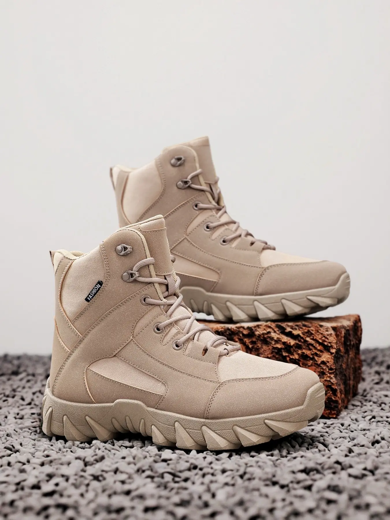 Men's Outdoor Hiking Shoes, Durable Military Combat Boots, Comfortable High-Top Climbing Shoes, Fashionable Desert Camping Boots