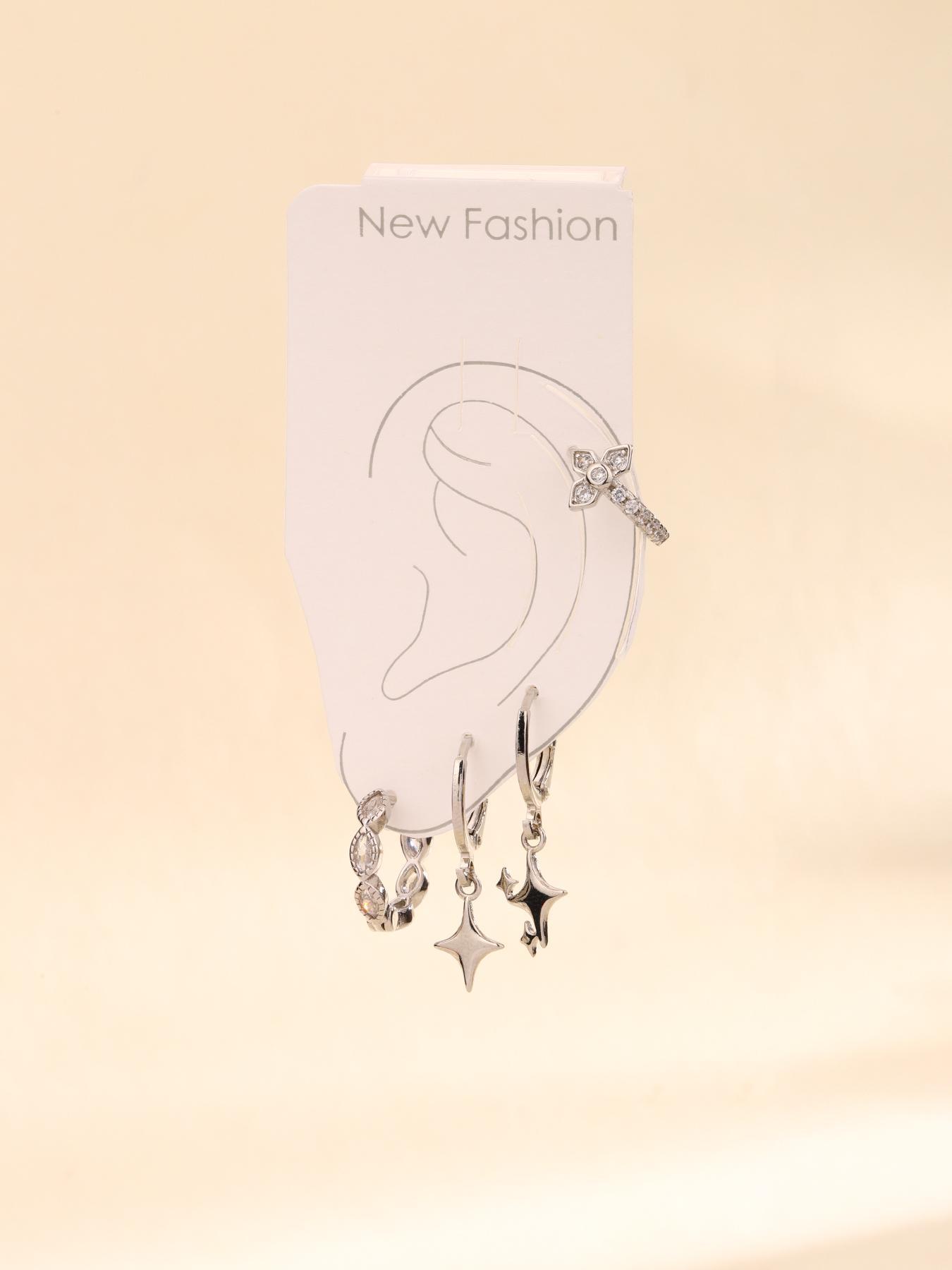 Star & Chain Design Dangle Earrings Set, Fashionable Hollow Out Design Earrings for Women & Girls, Trendy All-match & Exquisite Jewelry for Birthday Gift, Trendy Fashionable Accessories, Statement Earring