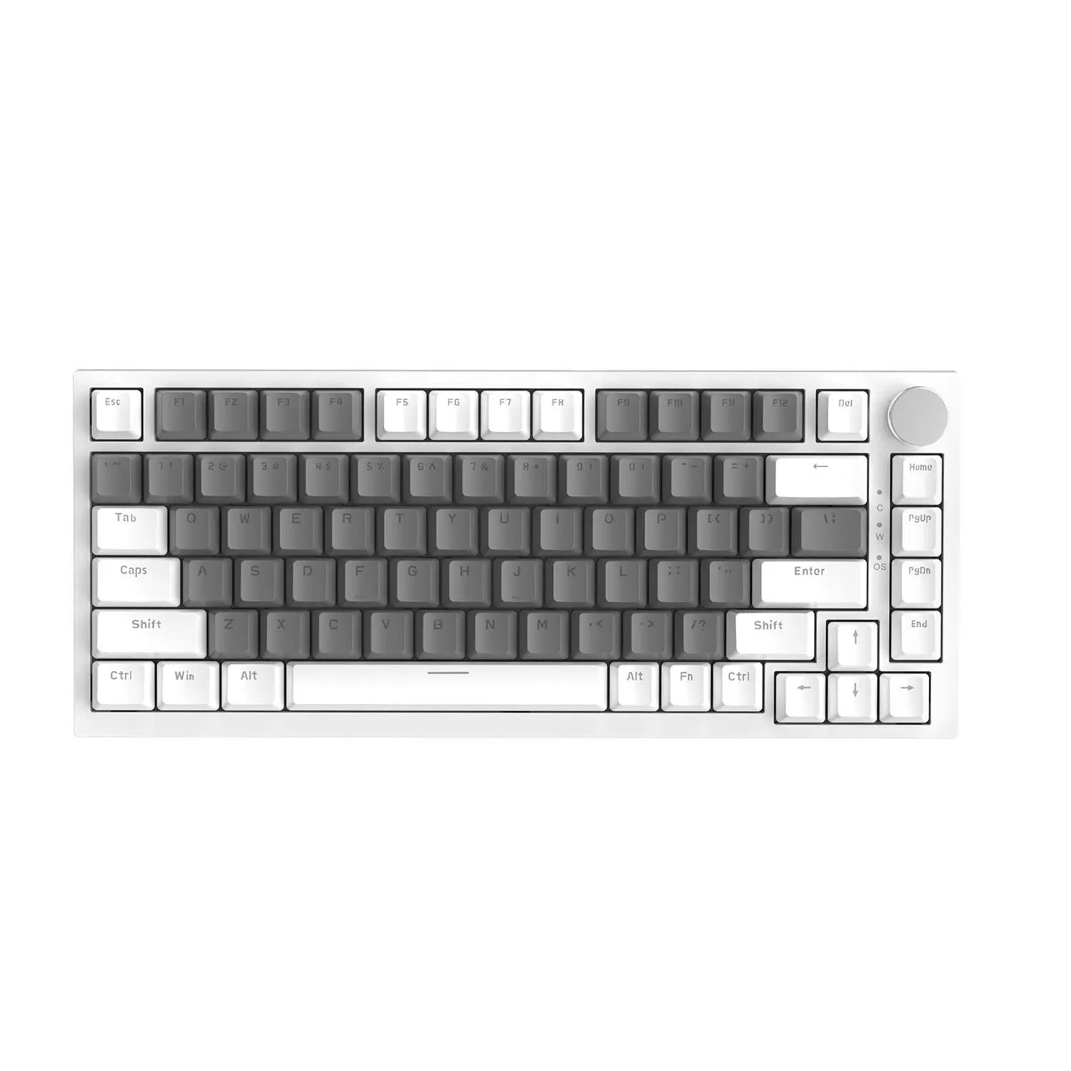AJAZZ AK820 wired office Gaming Lighted mechanical keyboard, Backlit keyboard, Light up keyboard, 75% layout full key hot swappable Gasket structure metal volume knob FN multimedia function ergonomic design plug and play