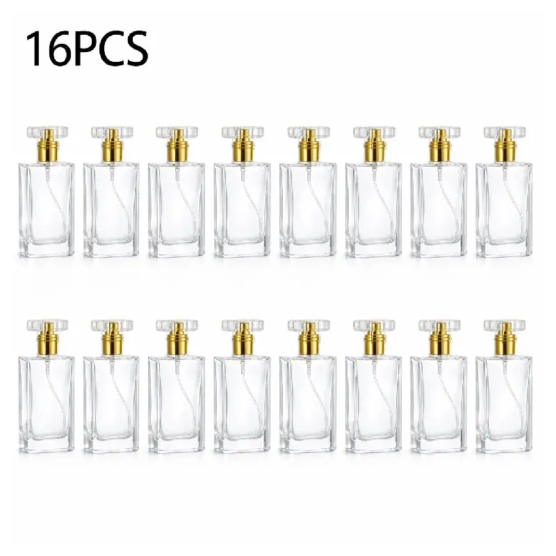 16-Pack 30ML Glass Perfume Bottles, Reusable Transparent Travel Perfume Spray Dispenser, Ideal for Fragrance Refills, Portable Design