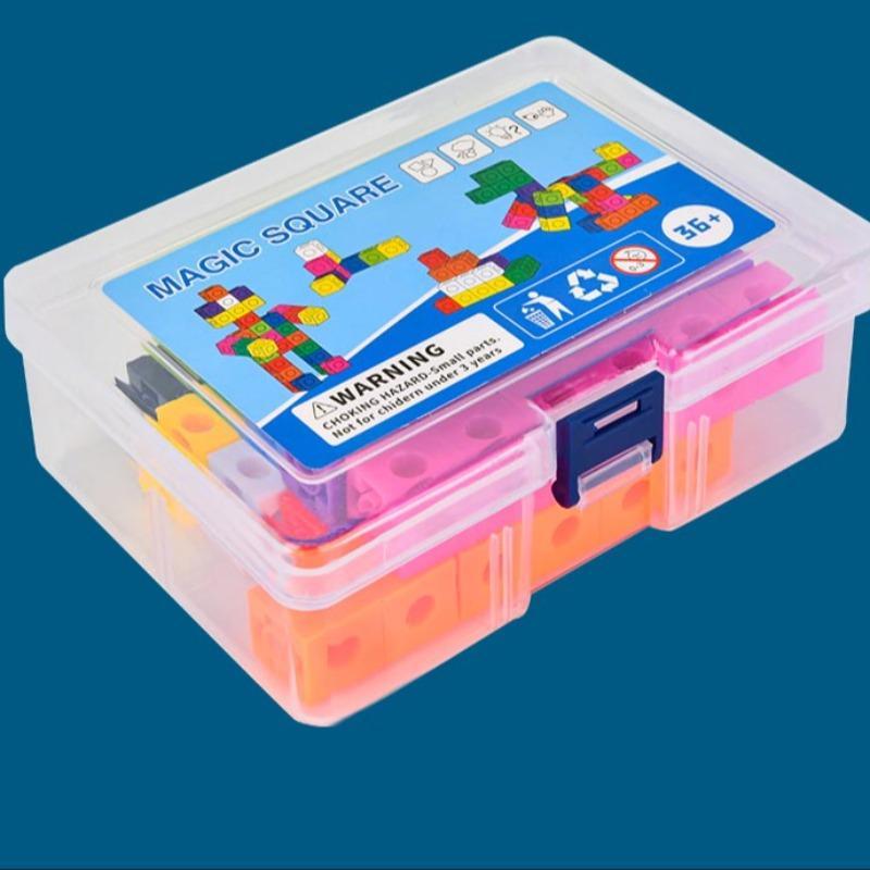 Colorful Cube Puzzle Toy, 60 Pcs/Set Intelligent Cube Puzzle with 30 Pcs Double-Sided Activity Cards, Logical Thinking Training Toy, Shape Recognition Puzzles #GLOBAL PICKS