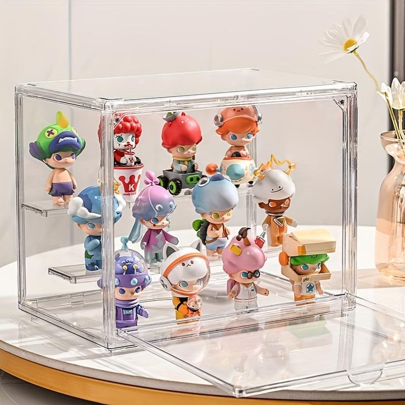 Transparent Display Cabinet, Three-Layer Adjustable Stackable Storage Box, Collectible Model Showcase, Summer Essential, Back-To-School Must-Have
