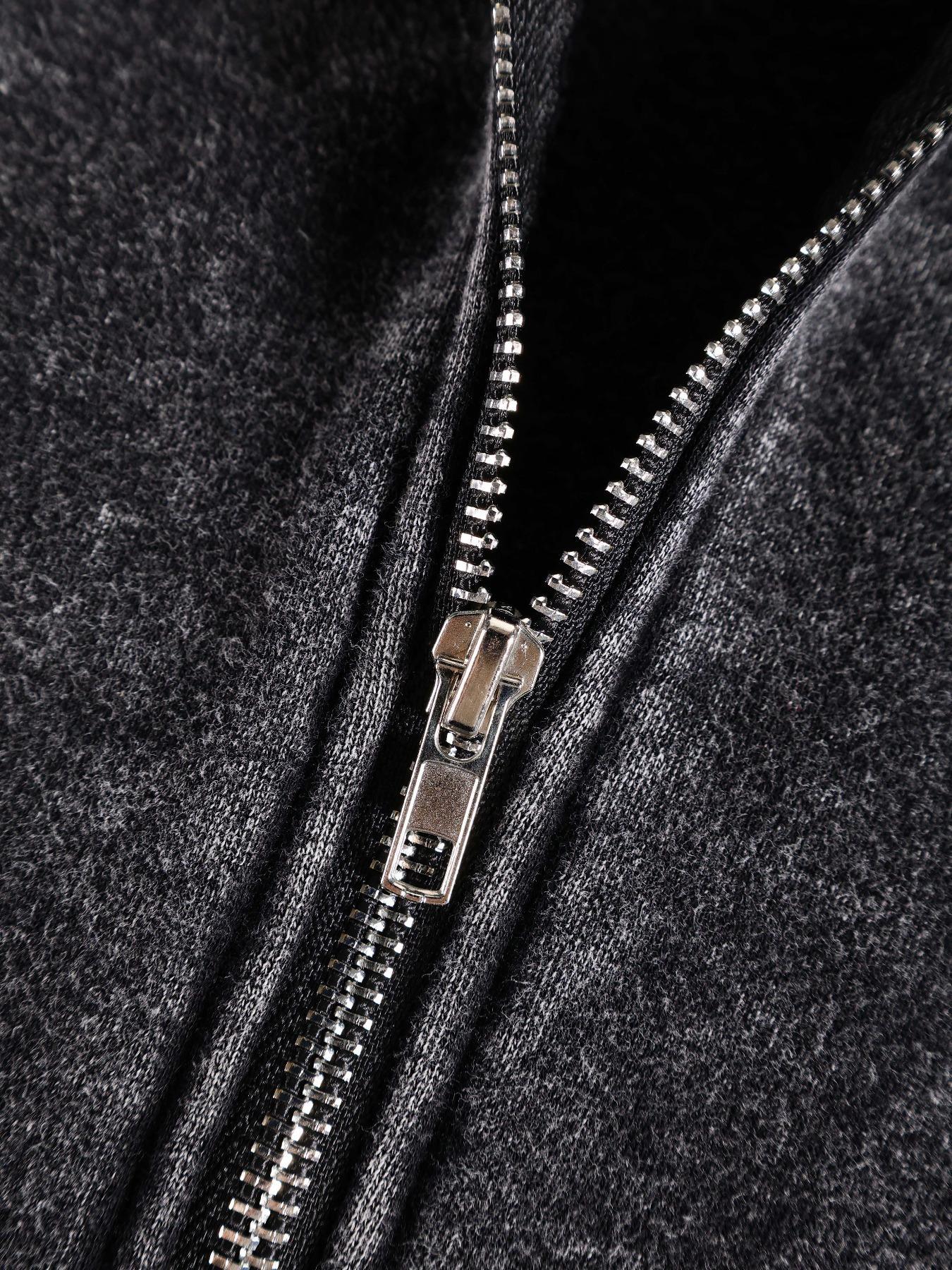 Coraline Movie Print Cotton Men's Street Style Y2K Retro Washed Hooded Zipper Sweatshirt, Fashionable and Trendy Casual Men's Top, Men's Long-Sleeved Fleece-Lined Autumn and Winter Jacket