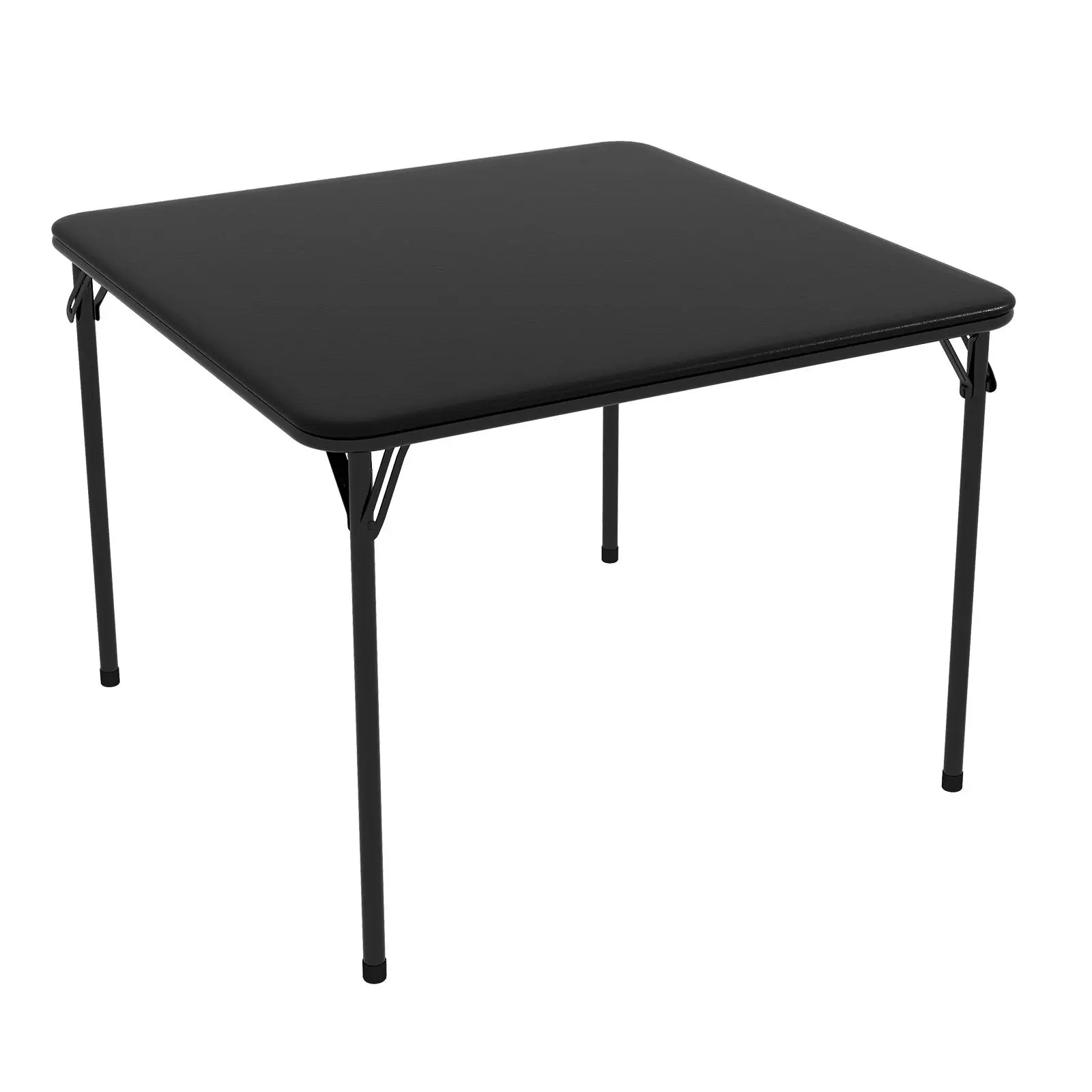 Square Folding Table, PU Padded Top, Heavy‑Duty Locking Steel Legs, Collapsible Portable Multipurpose Table for Dining, Household Gatherings, Game Night and Parties