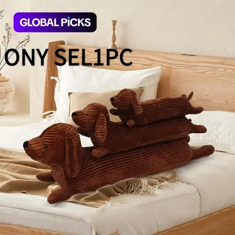 Cute Dog Design Stuffed Toy, Long Dog Body Pillow, Soft & Durable Throw Pillow, Cuddly Stuffed Animal Gift for Dog Lovers & Home Decoration, Cute Stuffed Animals #GLOBAL PICKS