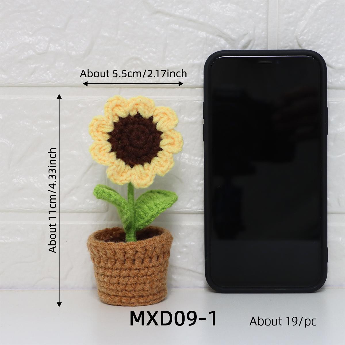 Crochet Flower Pot, 1 Count Handmade Knitting Flower Pot, DIY Decorative Flower Pot for Home & Party Decoration, Ideal Gift Choice, Handmade Crochet Flowers