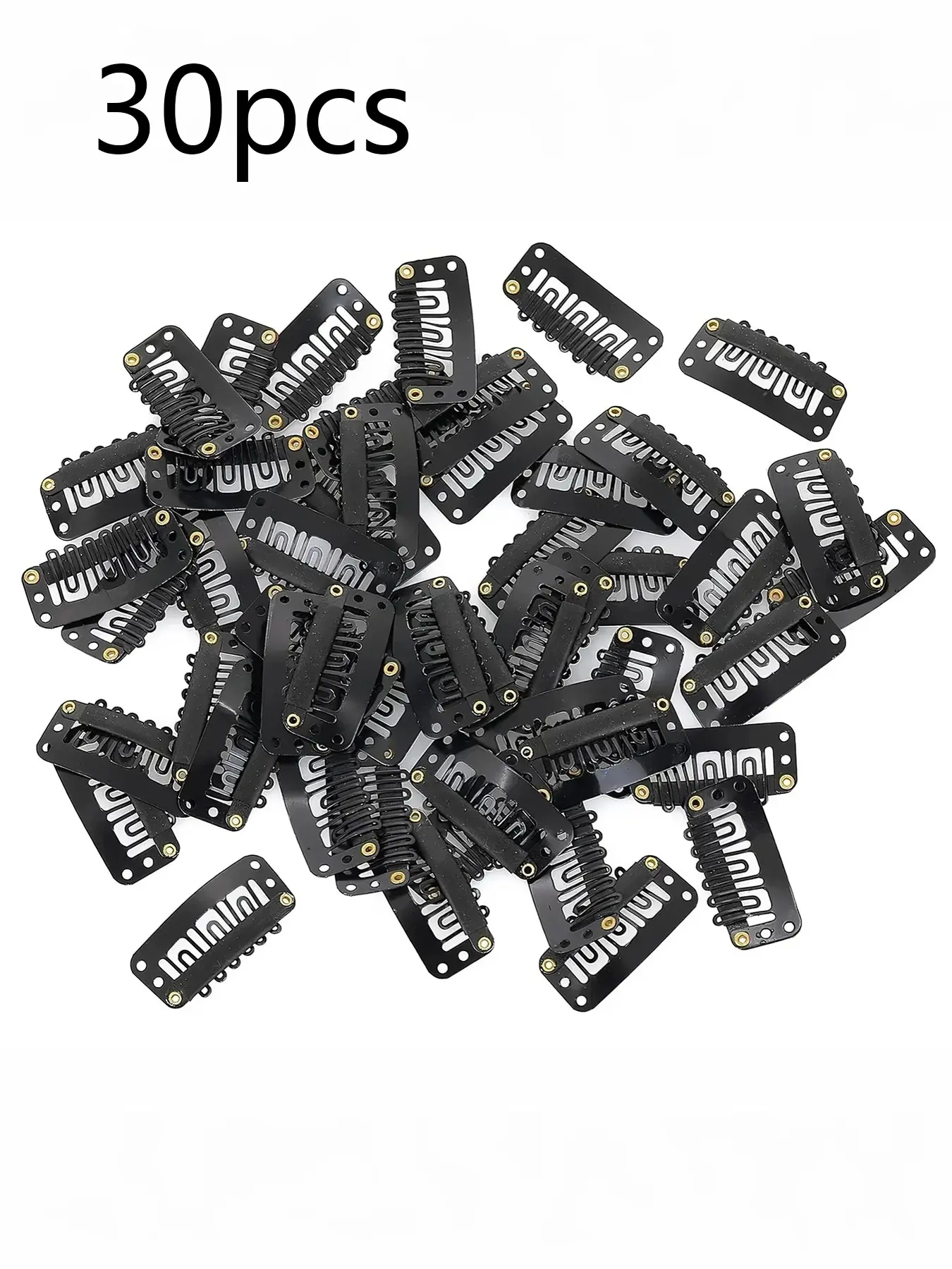 30 Pcs Clip-On Hair Extensions Clips, 6-Prong U-Shaped Silicone Hair Clips, Secure Wig Holders for All Seasons, No Ca Prop