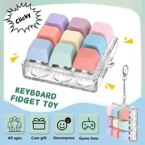 9 Keyboard Button Stress Relief Toy for Ages 6+, Unisex Keychain, Outdoor Stress Relief Tool, Fun and Unique Gift Idea