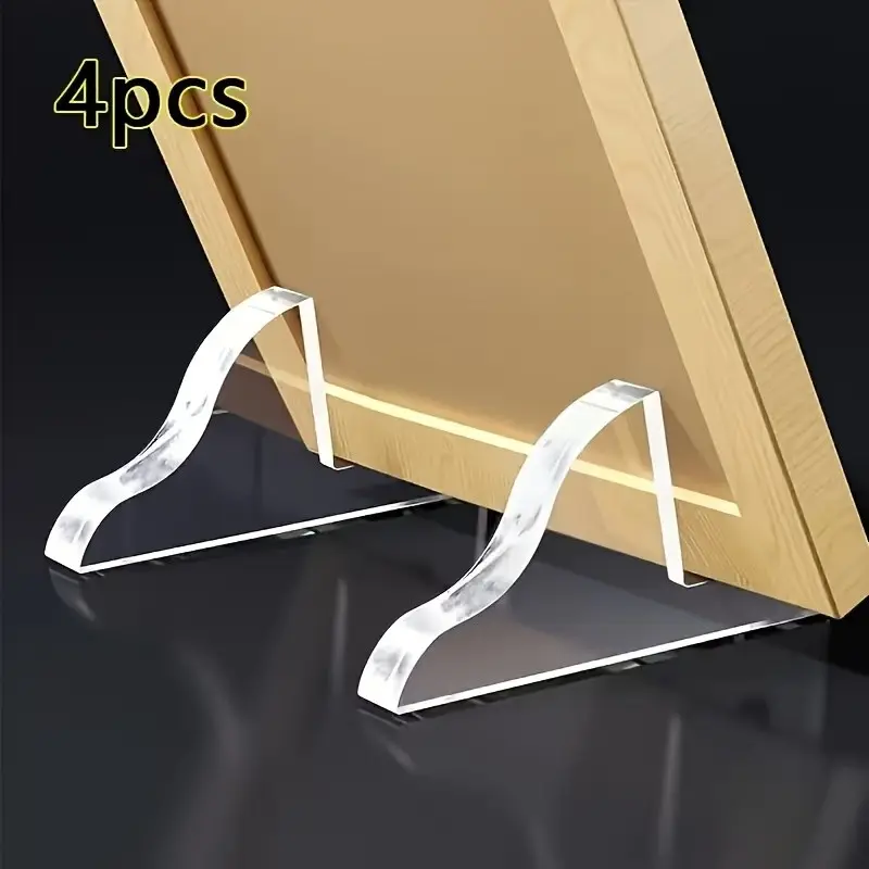 4-Pack Picture Frame Stand, Desktop Base Bracket, Certificate Frame Support Stand, Glass Frame Decoration, Art Frame Base