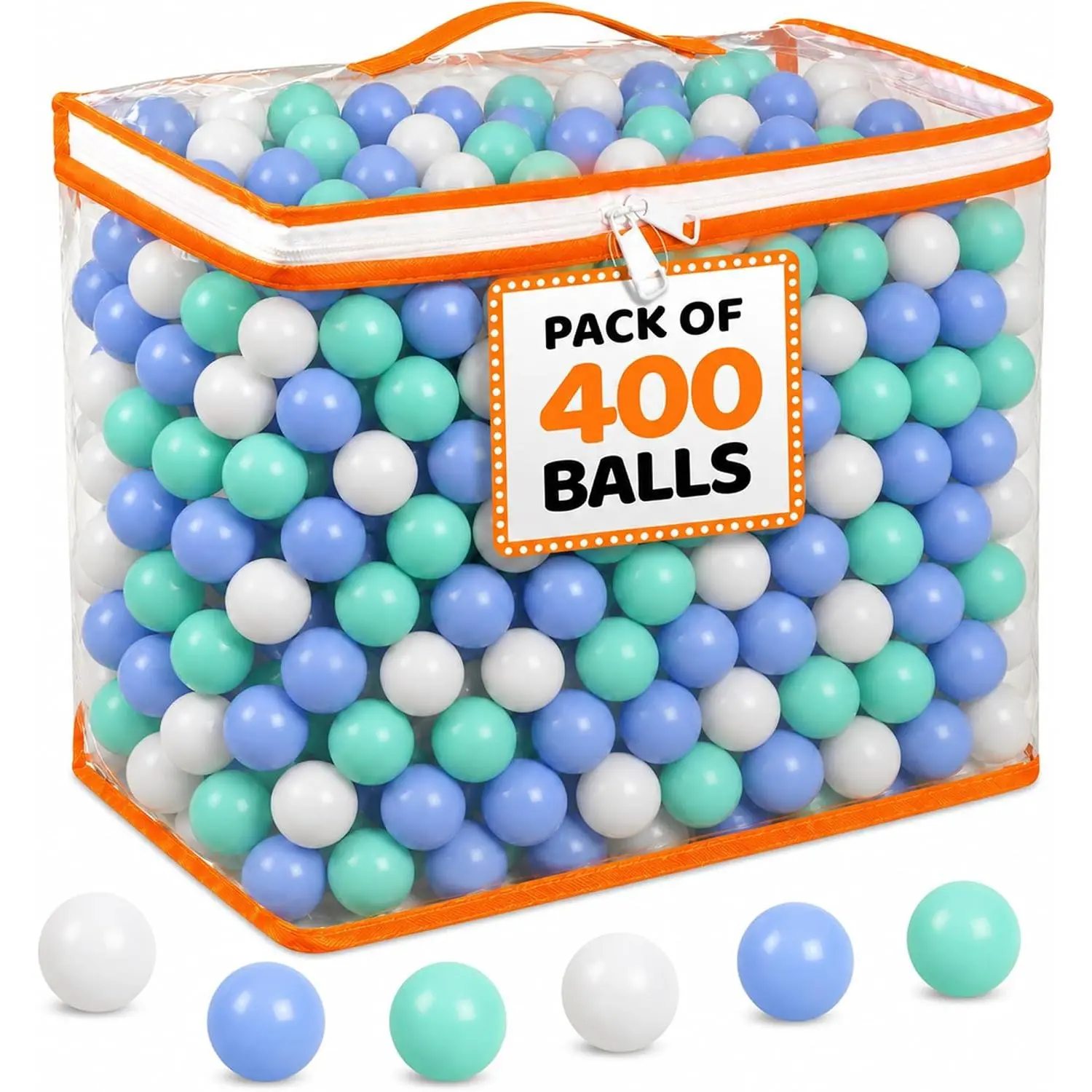 7 Bright Colors Crush Proof Ball Pit Balls for Toddlers with Storage Bag - Fun Play Toys for Tents, Pools, and Party