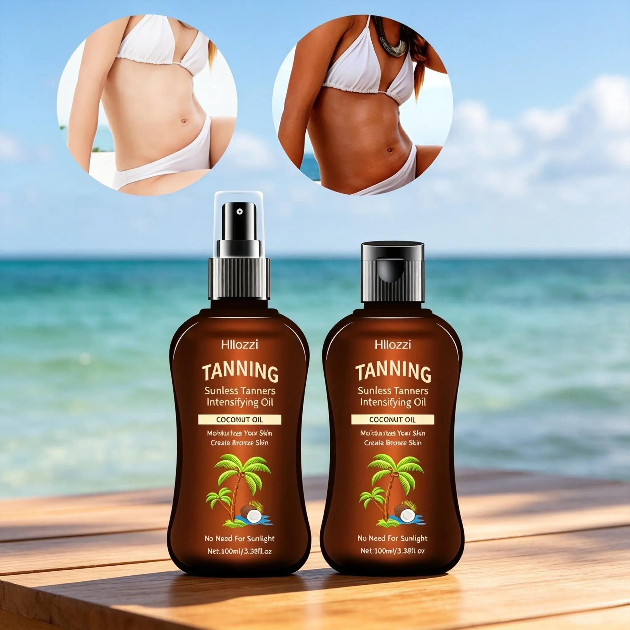 Viral Indoor Sunless Tanner Oil, Even Color No Streaks, Soft Moisturize Skin, Quick Self Tanning Serum For Holiday Bronze Skin