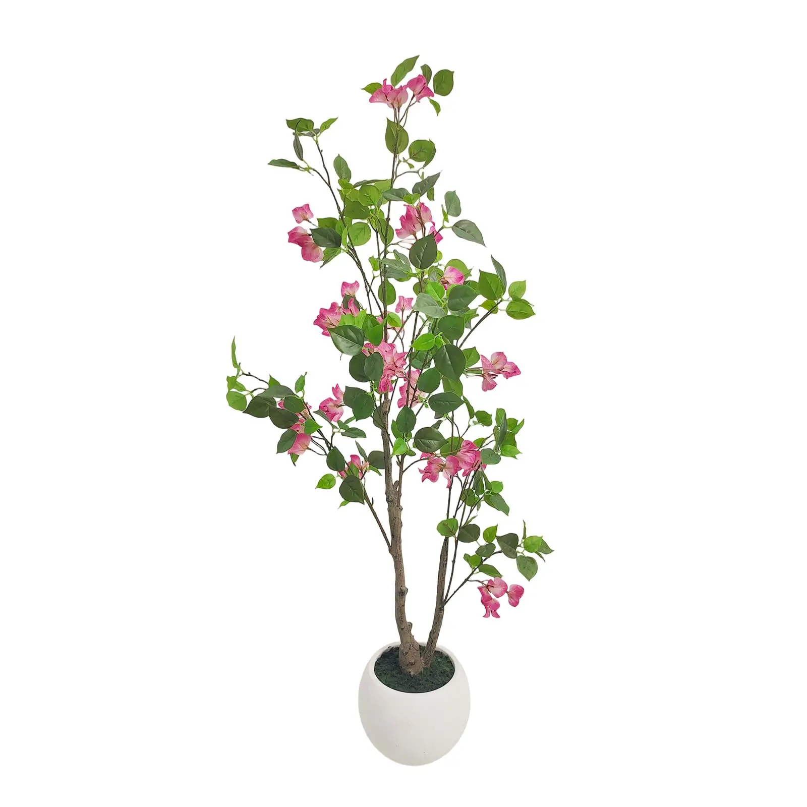 Garvee 150cm Artificial Bougainvillea Tree with White Pot, Large 8-Branch Realistic Faux Plant for Home, Office, Patio, or Terrace Decoration, Maintenance-Free