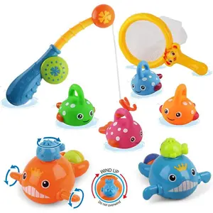Bath Toys Fishing Games Swimming Whales Bath Time Bathtub Toy for Toddlers Baby Kids Infant Fish Set Age 18months and upfidget toys