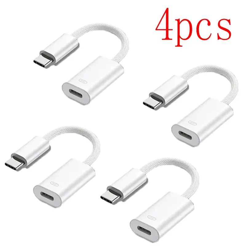 1/2/4 USB-C to Lightning Earphone Adapter, C-Type Male to Female Converter, Charging/data Transfer, Audio Adapter for Devices
