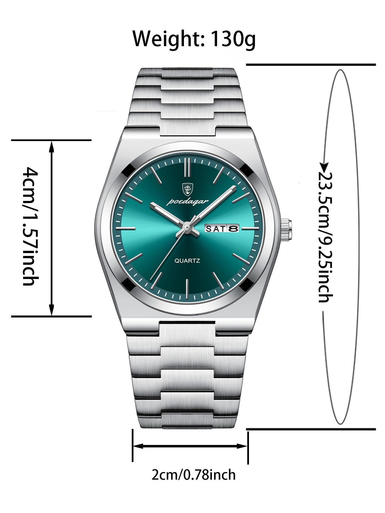 Men's Round Dial Analog Quartz Watch with Stainless Steel Strap, Business Fashion Watch, Modern Fashionable Wristwatch