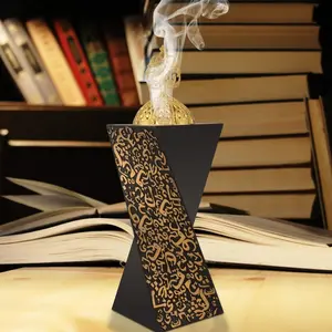 Luxury Resin Incense Burner, Middle Eastern/Islamic Style Charcoal Holder for Bakhoor & Oud, Elegant Gold Tabletop Censer with Versatile Use for Yoga, Spa, Home & Office Decor, Perfect Gift for Ramadan & Eid