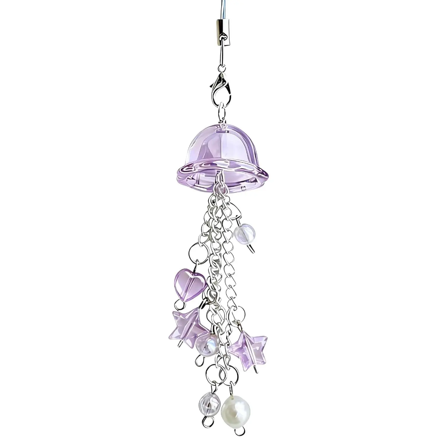 Jellyfish Phone Charms Aesthetic Y2K Cell Phone Charm Cute Strap Accessories with  Heart for Camera Decor
