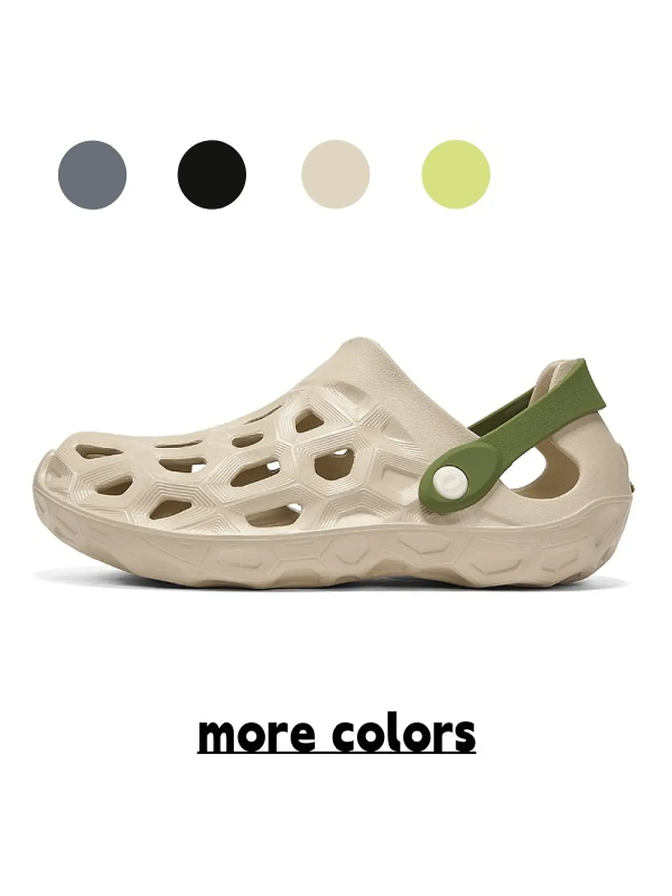 Men Hexagonal Hollow Perforated Clogs Adjustable Heel Strap Non Slip Waterproof EVA Water Shoes For Rafting Fishing Outdoor Wading