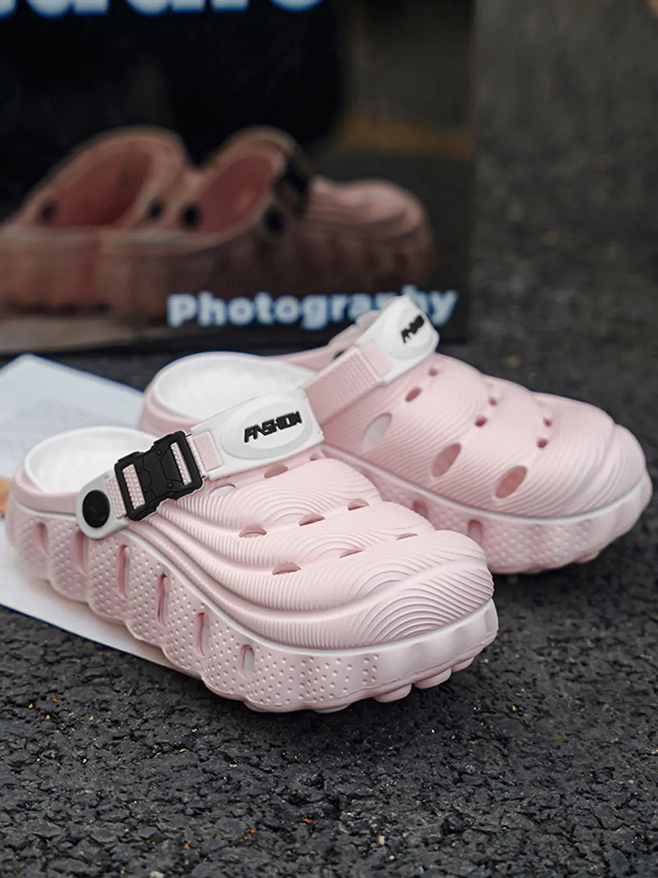 Women's Trendy Spiral Pattern Slippers, Eva Material, Breathable, Adjustable Buckle, Outdoor & Indoor, All Seasons, Comfortable & Durable