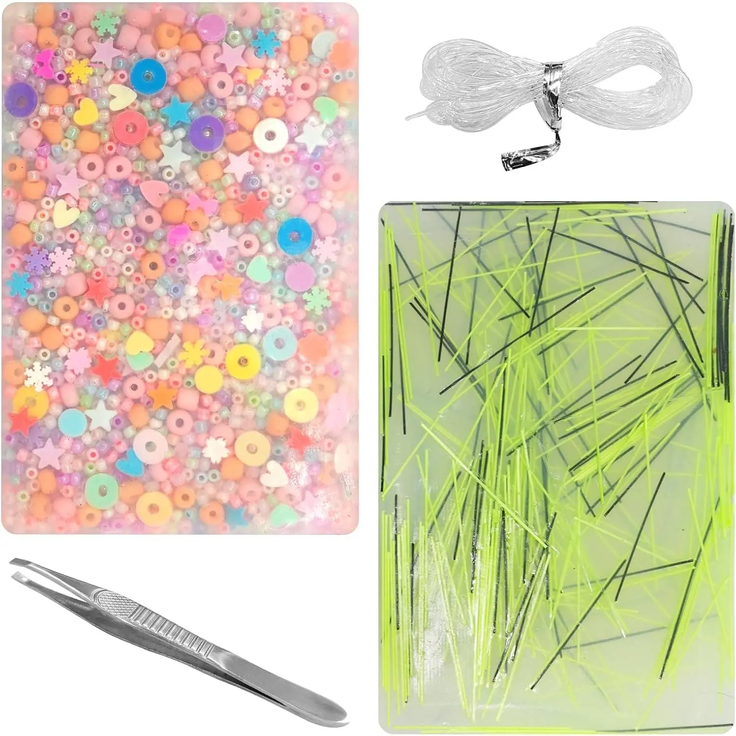 2 Pcs Multicolor Picking Pad, Skin Picking Fidget Toys with Tweezer, Sensory Pick Pad, Valentine Gift for Adults with Anxiety, ADHD, Relief Stress (Rectangle)