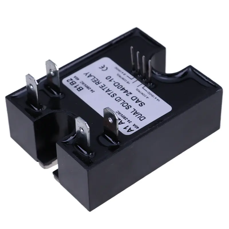 FridayParts Dual Solid State Relay SSR 4-15VDC Input 280VAC 40A D2440D-10 Random Turn On
