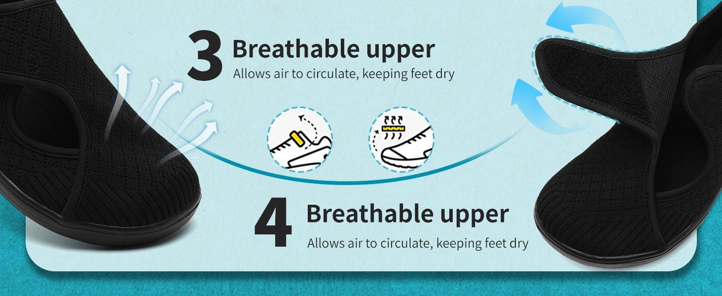 Women Diabetic Shoes with Wide Toe and Adjustableclosure Comfortable Easy On/Off for Walking Lightweight and Breathable SpringStatements