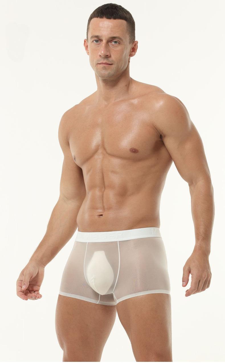 3-Pack Men's Cooling Mesh Trunks Ice Silk Sheer Seamless Underwear Lightweight Stretch