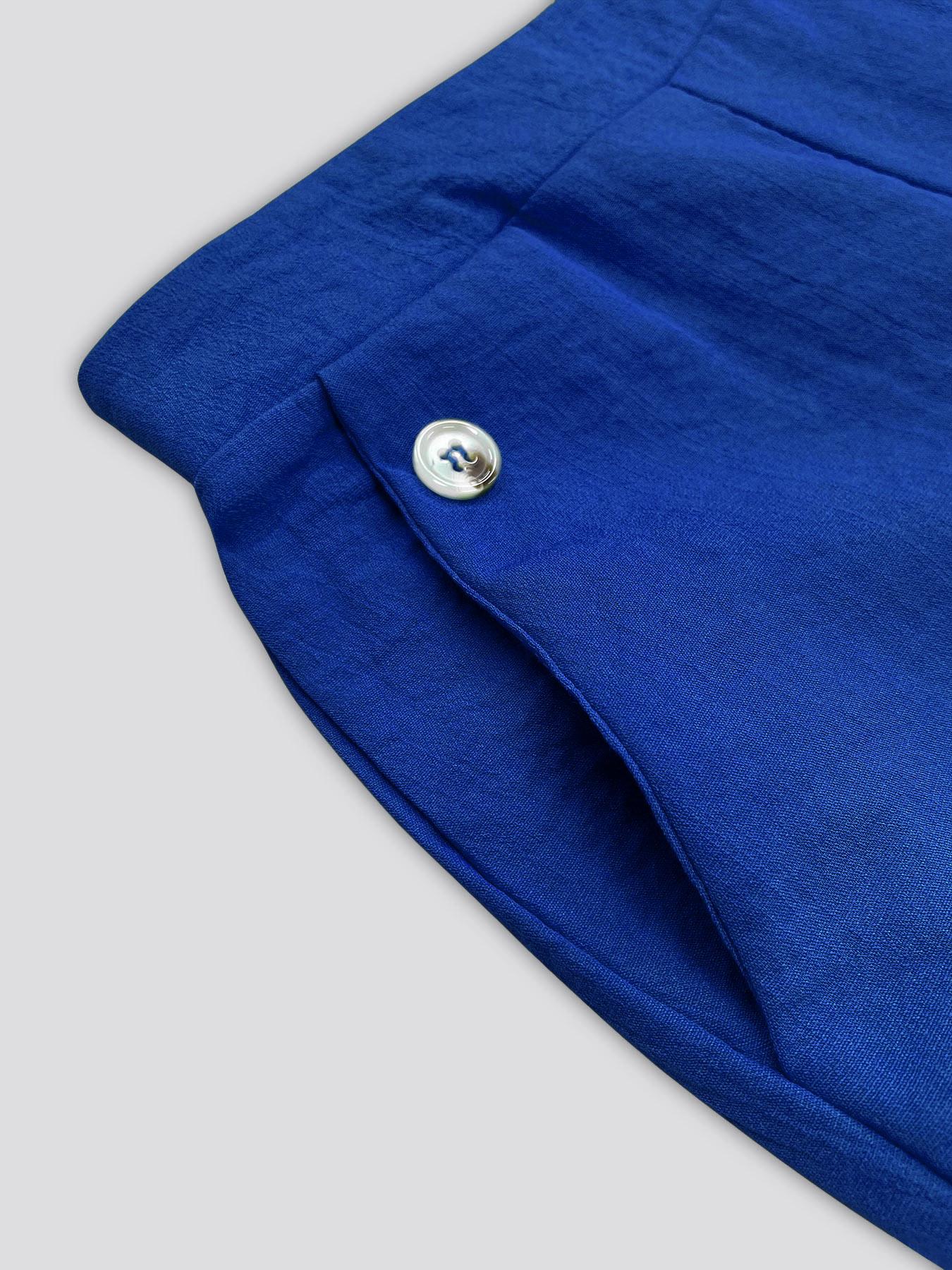 Elegant Solid Two-Piece Set, Loose-Fitting Sleeveless Top and Wide-Leg Pants with Pockets, Breathable Comfortable for Summer Travel and All Seasons