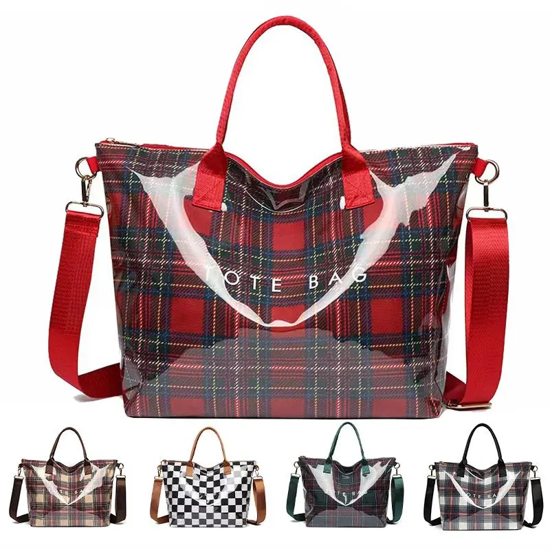Stylish tote bag, large-capacity women's shoulder bag, high-quality casual and versatile commuter bag, fashionable shopping bag, animal-print handbag