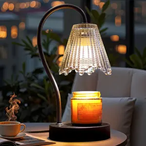 Candle Warmer Lamp with Timer,  Vintage Dimmable  Candle Lamp Warmer Adjustable Height,  Electric Wax Melt Warmer with 2 Bulbs, Wax Warmer for Scented Jar Candles for Mom gift idea