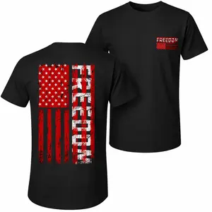 Featuring A "America's 250th Anniversary Freedom Print, This Men's Pure Cotton Short-Sleeve T-Shirt Is A Stylish, Unisex Piece Suitable For Both Men And Women; Its Classic Crew-Neck Design Makes It A Versatile Choice Perfect For Wear In Any Season.