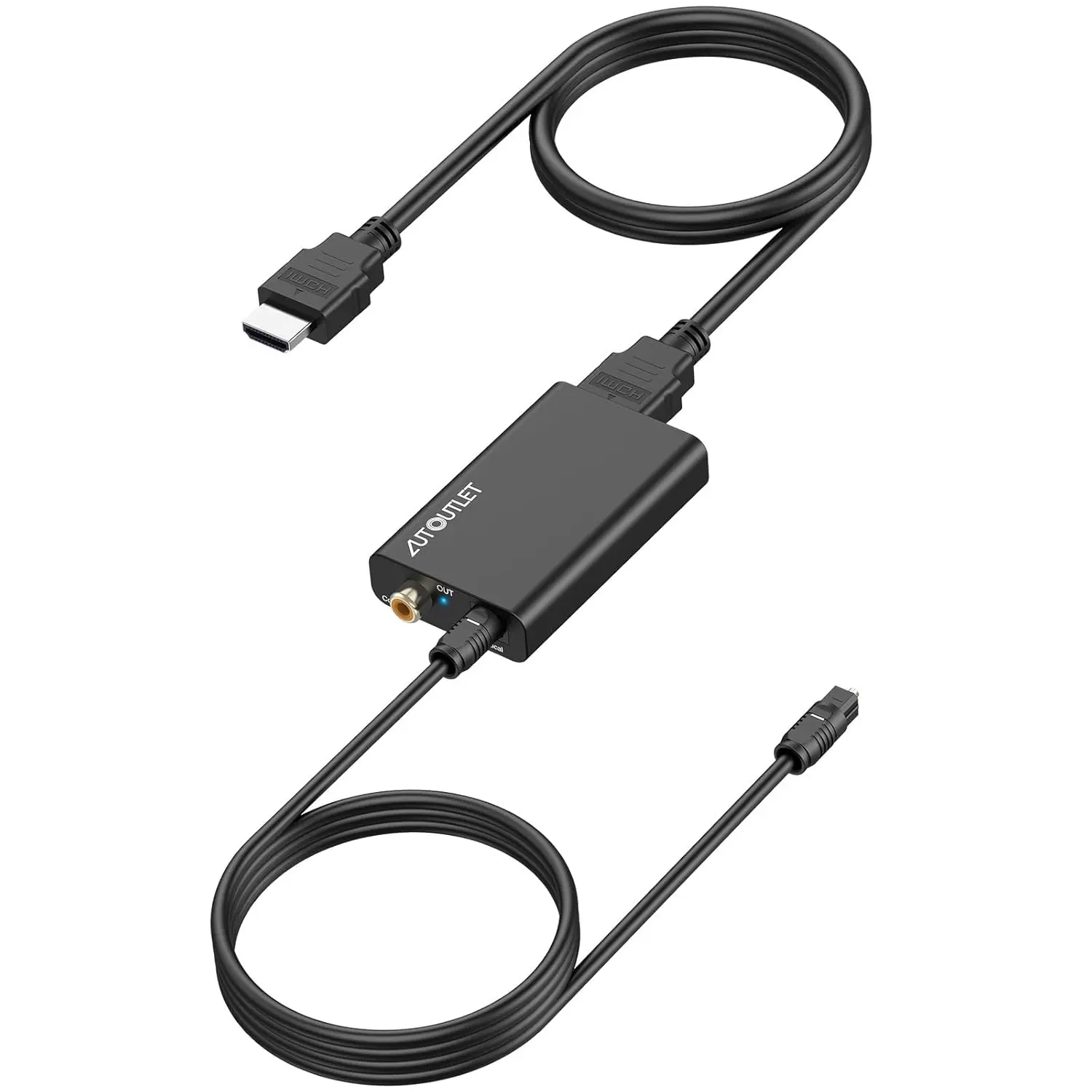 AUTOUTLET 192KHz Digital HDMI ARC Audio Extractor Adapter - Dual Optics Optical TOSLINK SPDIF, Coaxial Splitter for HDTV ARC Port to Speakers, Amplifiers, Soundbar (Dolby/DTS 5.1, No CEC) with Headphone Compatibility, Audio & Video Accessories
