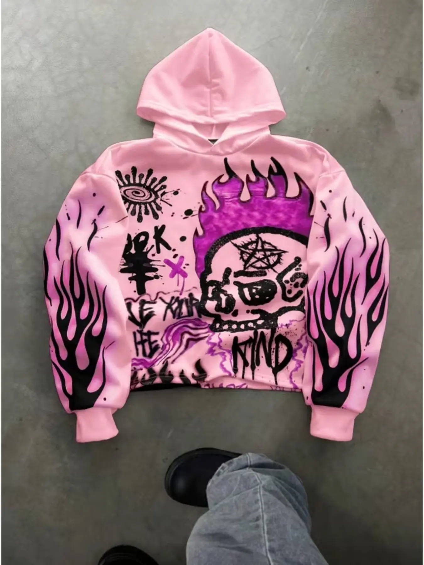 Boys' Cool Hooded Pullover, Street Style Skull Print, Long Sleeve Casual Sweatshirt, Perfect for Home & Commute, Spring & Fall, Skull Print Hoodie