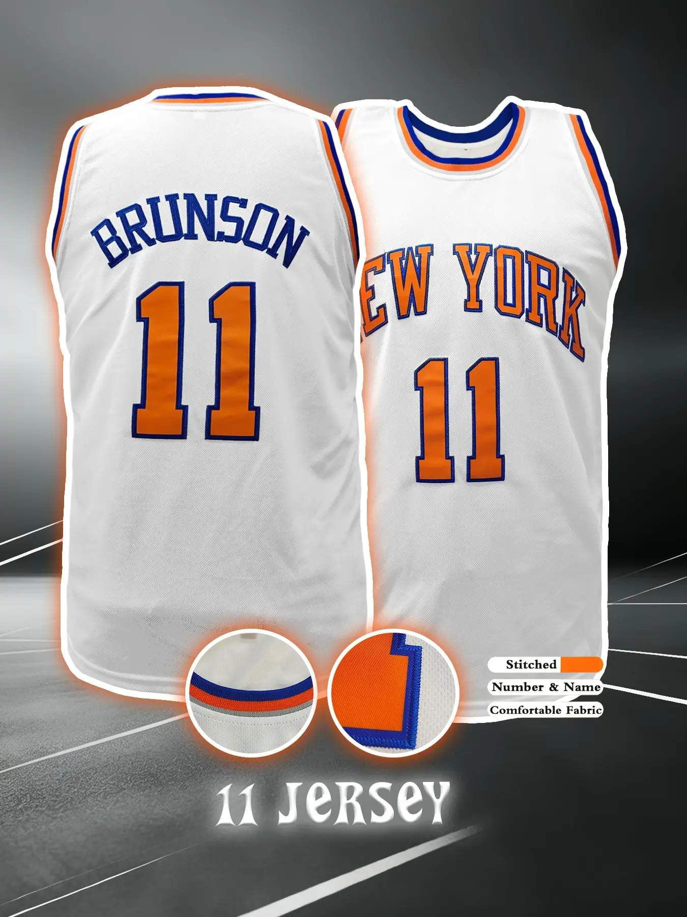 Classic Retro Basketball Jersey, New York Embroidered Crew Neck, Unisex Sports Top, Ideal for Fans, Training, Running, Streetwear