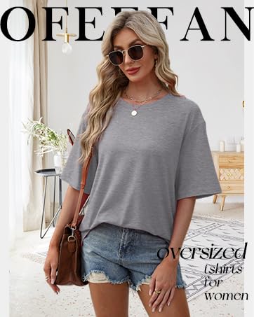 OFEEFAN Summer Tops for Women 2025 Short Sleeve Shirts Dressy Casual Crew Neck Tshirts Fashion Oversized Oversized Womenswear Crewneck OFEEFAN Summer Tops for Women 2025 Short Sleeve Shirts Dressy Casual Crew Neck Tshirts Fashion Oversized Oversized Womenswear Crewneck