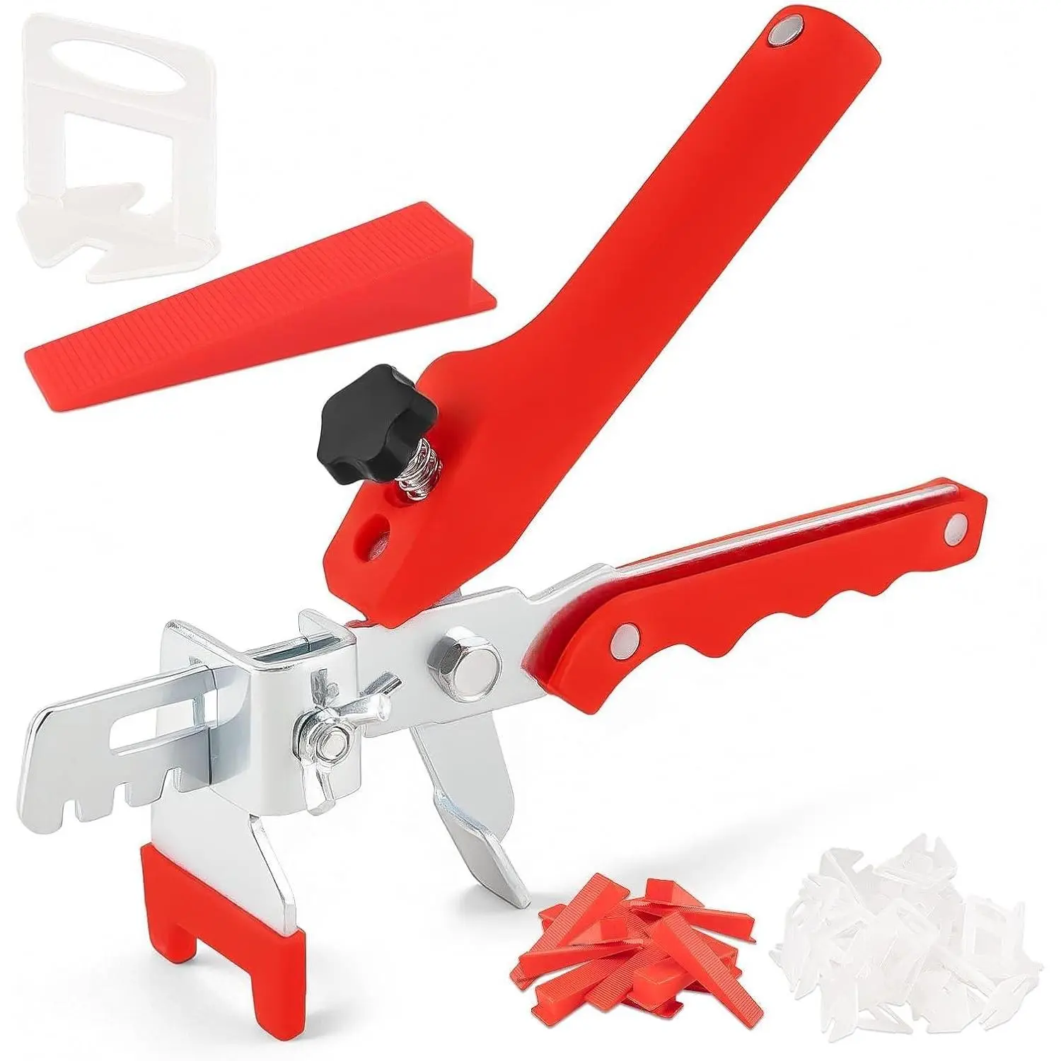 Tile Leveling System with Tile Plier, 300PCS 1/8 Inch Spacers Clips and 100PCS Reusable Wedges, Tile Leveling System Kit for Wall Stone Installation