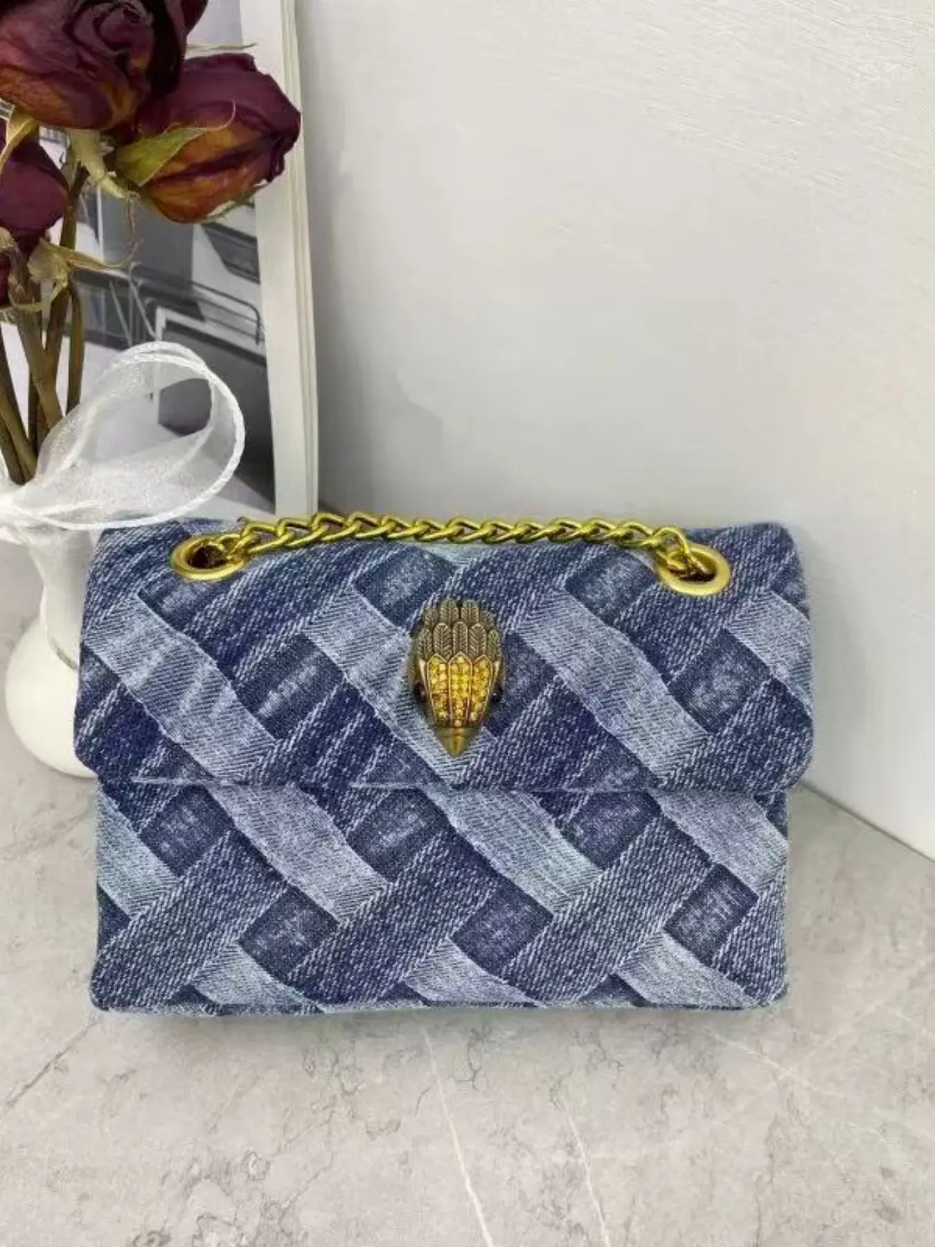 Women's Fashionable Denim Chain Strap Crossbody Bag, Casual Versatile Shoulder Bag for Daily Used, Trendy All-match Commuter Bag