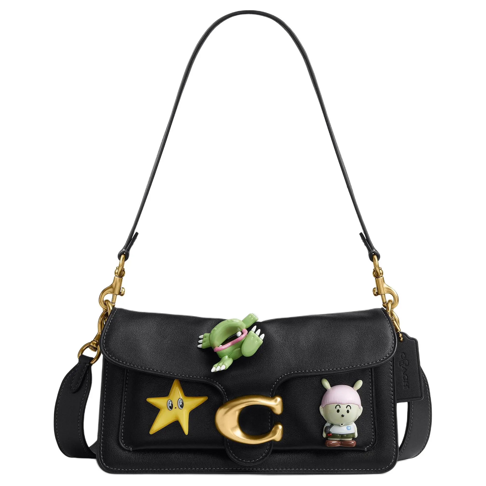 COACH x BRAIN DEAD Soft Tabby 26 Pin-Embellished Leather Crossbody Bag – Unisex, Minimalist, Black