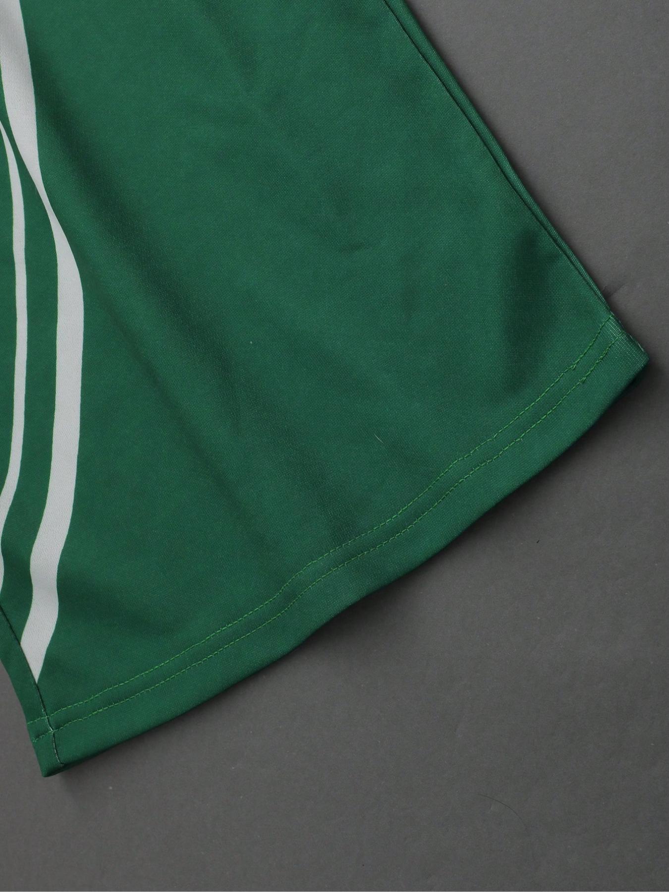 Men's Letter & Star Print Tee & Striped Trim Pants Pyjama Two-piece Set, Men's Sleepwear for Summer