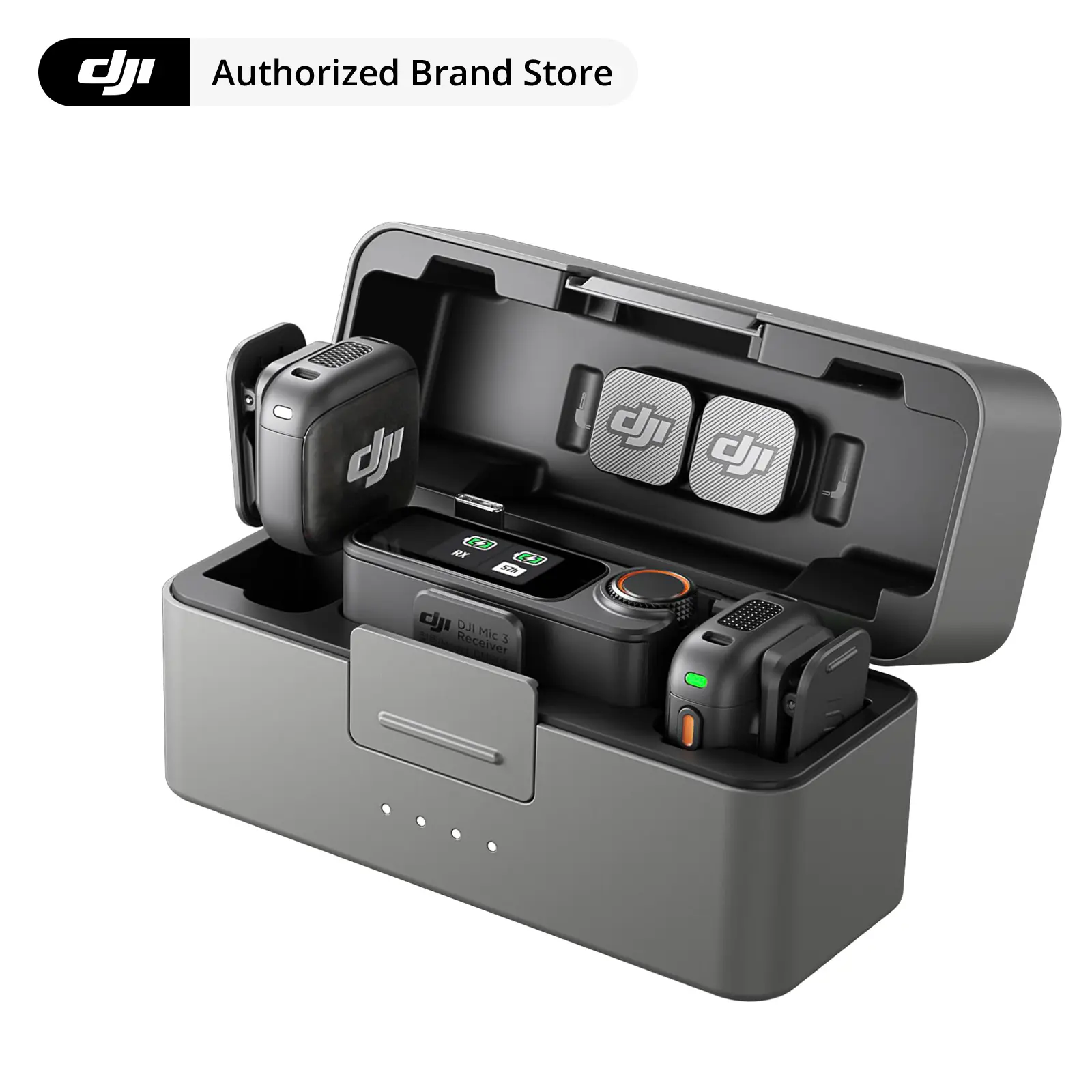 DJI Mic 3, Wireless Microphone for iPhone/Camera/Android, Ultralight, Adaptive Gain Control for Balanced Volume, Dual Band Anti-Interference, 28hrs Use, Vlog