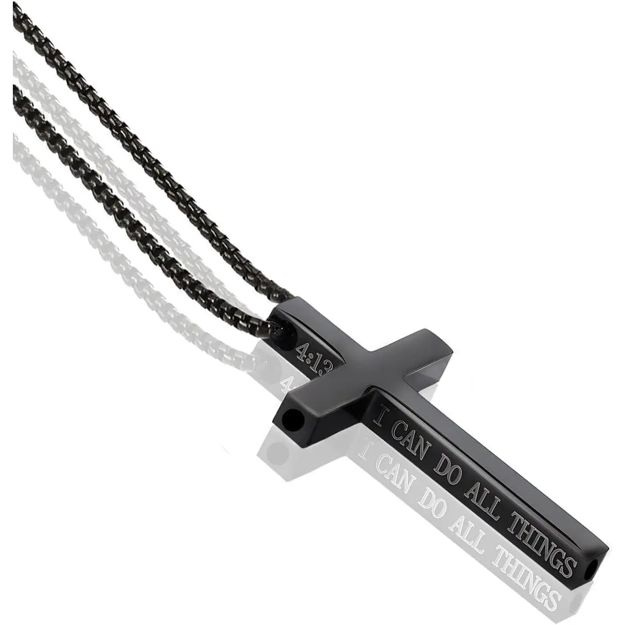 Quit Smoking Necklace – Stainless Steel Cross Pendant, Breathable Fidget Necklace  Anxiety Relief & Smoking Cessation, Smokeless Inhaler  Men & Women Black