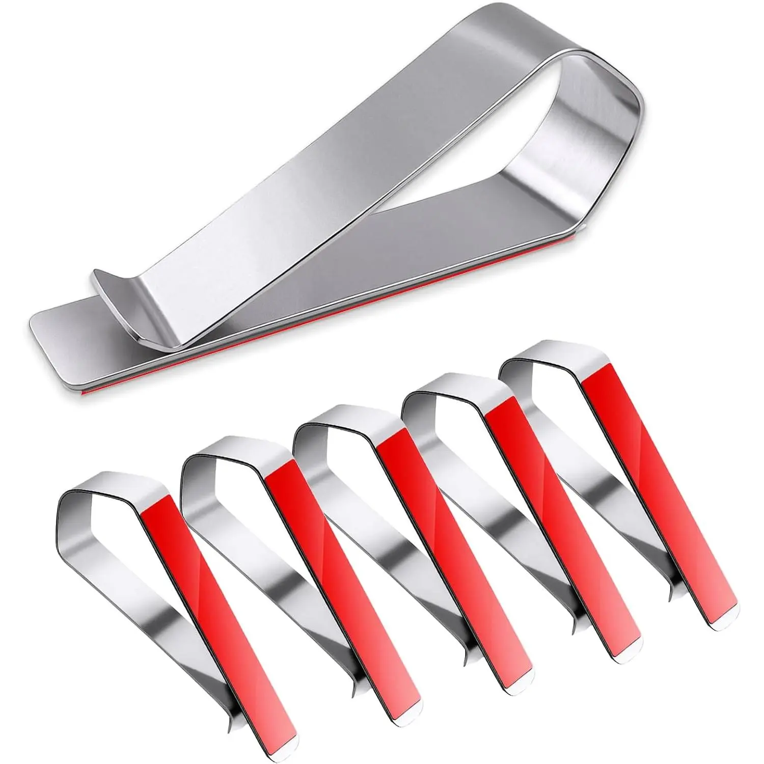 DIY  Sun Visor Clip with Adhesive 6 Pack | Stainless Steel Visorclips for  Visor to Displays for Photos & Cards, Minimalist No-Slip Design