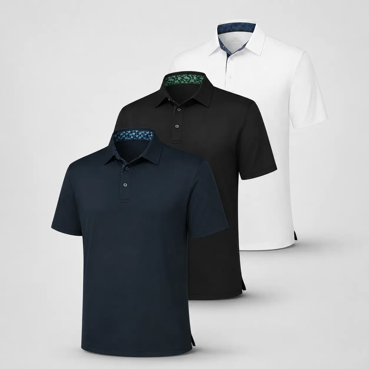 Men's 3-Pack Polo Shirts - Soft Breathable Cotton, Short Sleeve Casual Fit, Plain Solid Classic Collared Tops for Work, Golf, Everyday Wear, Menswear, Shortsleeve, Business Casual Tops