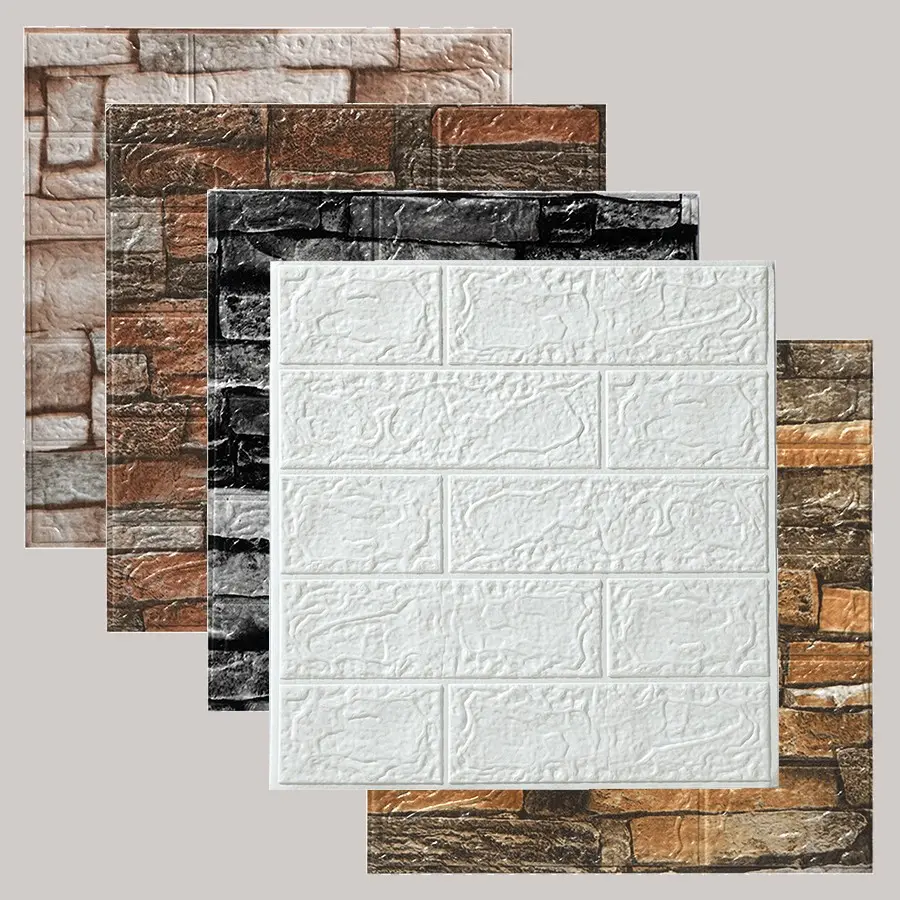 30-Piece 3D Brick Pattern Wallpaper Set, Self-Adhesive Foam Stickers, Easy Cleanable, Customizable for Kitchen Living Room Bathroom Corridor