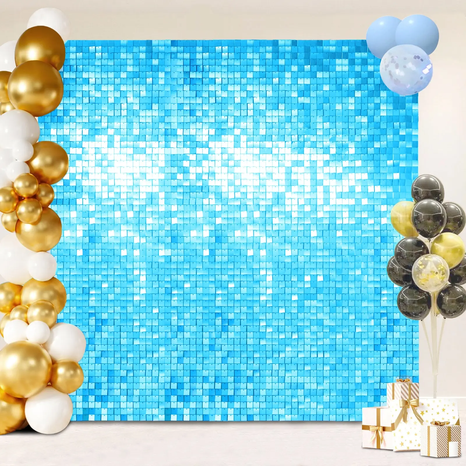 Wind-Activated Flash Wall, 24 Square Sequins Backdrop, Baby Shower, Day, Birthday, Anniversary, Wedding, Graduation, Single Party Decor, Grad Party Decorations, Backdrops For Photoshoot, Photo Backdrops, Photoshoot Backdrops