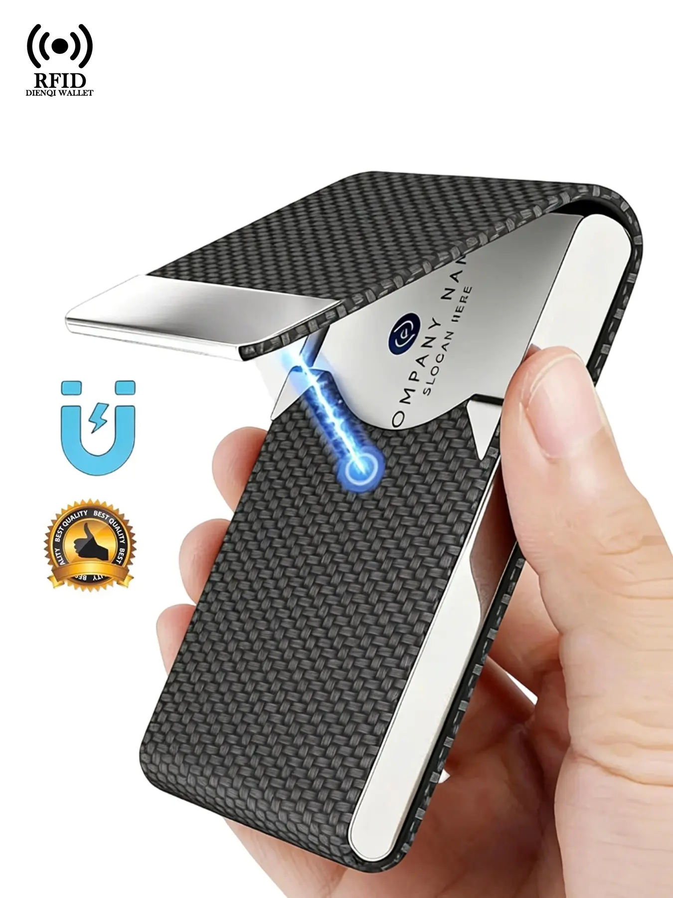 Business Bank Credit Card Holder Fashion Purse Anti-theft Case with Cover for Cards ID Smart Card Holder Fashion Women Men Mini Card Case Simple Plain Multi Card Slots Metal Slim Thin Minimalist Wallet for Men,Daily Use,1PC