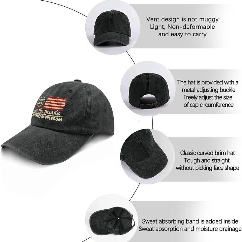 1pc Retro Washed Printted U.S. 250th Anniversary 250 Years Freedoms 1776-2026 Baseball Hats,suitable for Daily Wear Parties