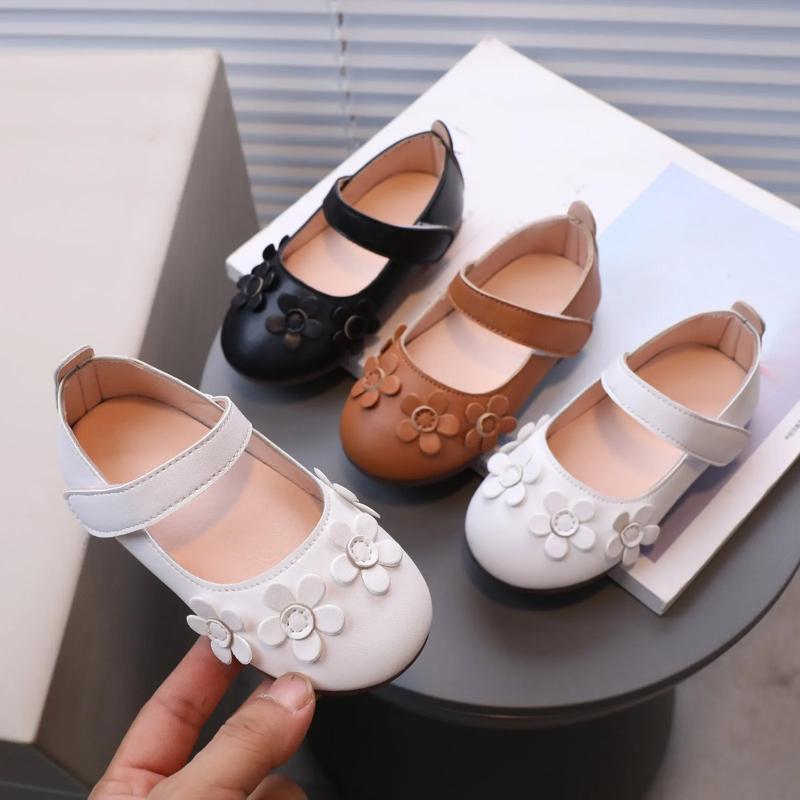 2025 Toddler Girl Tennis Shoes Size 2 - Soft Soled, Breathable Leather with Flower Accents | Fashionable Sneakers for Little Girls